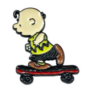 Peanuts Charlie Brown Enamel Pin Lapel Hat Brooch Skateboard Collectors Snoopy
